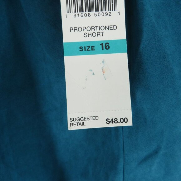 Alfred Dunner Classic Fit Comfort Waist Proportioned Short Pants Size 16 Blue NW - Picture 5 of 7